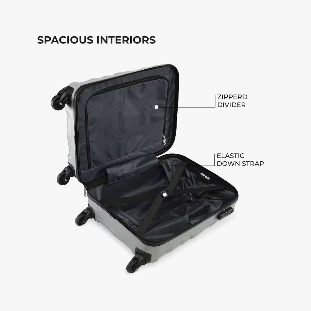 hard shell travel suitcase open